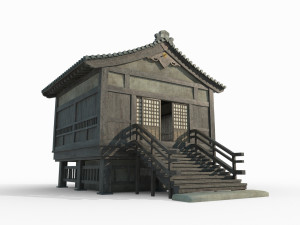 East Asian Ancient Architecture Little Buddha Hall 3D Модель