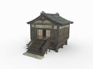 East Asian Ancient Architecture Little Buddha Hall 3D Модель