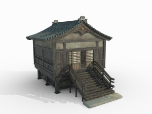 East Asian Ancient Architecture Little Buddha Hall 3D Модель