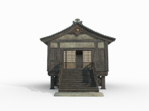 East Asian Ancient Architecture Little Buddha Hall 3D Модель
