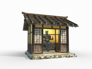 East Asian Ancient Architecture Small Temple Model 3D