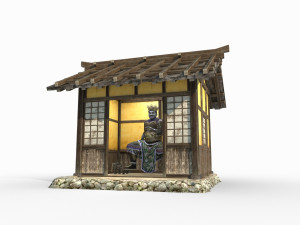 East Asian Ancient Architecture Small Temple 3D-Modell