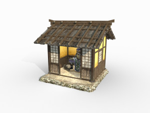 East Asian Ancient Architecture Small Temple 3D-Modell