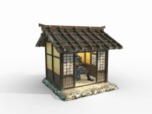 East Asian Ancient Architecture Small Temple 3D Model