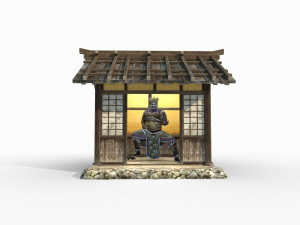 East Asian Ancient Architecture Small Temple 3D-Modell