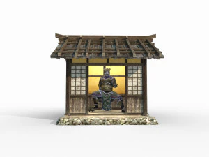 East Asian Ancient Architecture Small Temple 3D Model