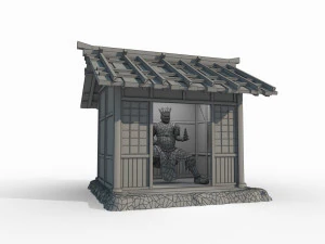 East Asian Ancient Architecture Small Temple 3D Model
