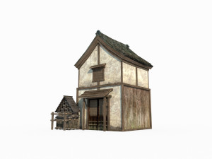 East Asian Ancient Architecture Small Shop Model 3D