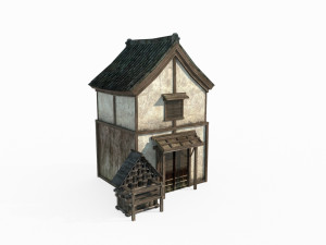 East Asian Ancient Architecture Small Shop Model 3D