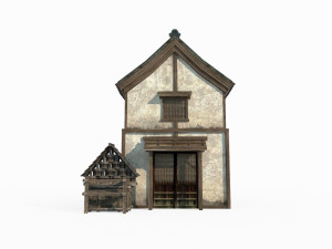 East Asian Ancient Architecture Small Shop Model 3D