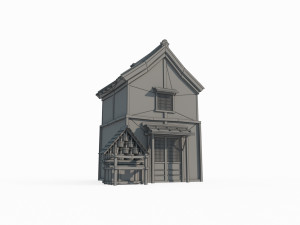 East Asian Ancient Architecture Small Shop Model 3D