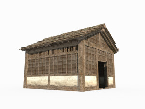 East Asian ancient architecture wooden houses Modelo 3D