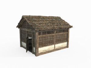East Asian ancient architecture wooden houses Modelo 3D