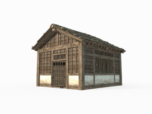 East Asian ancient architecture wooden houses Modelo 3D