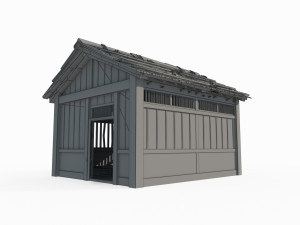 East Asian ancient architecture wooden houses Modelo 3D