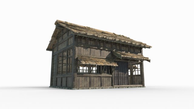 Ancient East Asian Architecture Wooden Houses Modello 3D .c4d .max .obj .3ds .fbx .stl .blend 