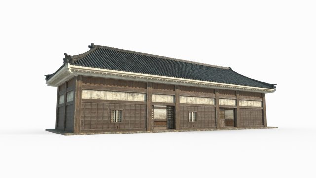 Ancient East Asian Architecture Izakaya 3D Модель .c4d .max .obj .3ds .fbx .stl .blend
