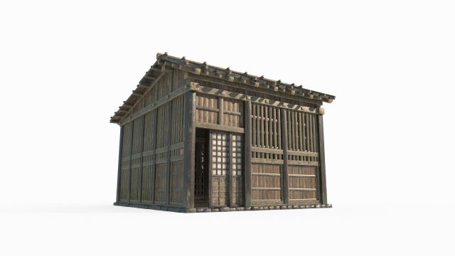 East Asian ancient architecture wooden houses 3D 모델 .c4d .max .obj .3ds .fbx .stl .blend 