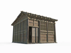 Case di legno di architettura antica dell'Asia orientale Modello 3D