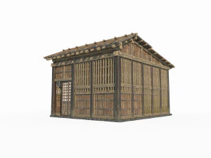 East Asian ancient architecture wooden houses 3D Model