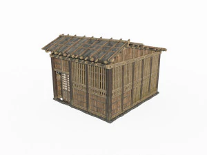 East Asian ancient architecture wooden houses 3D Model