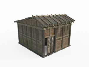 East Asian ancient architecture wooden houses 3D Model