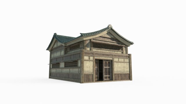 East Asian Ancient Architecture Tavern 3D 모델 .c4d .max .obj .3ds .fbx .stl .blend 