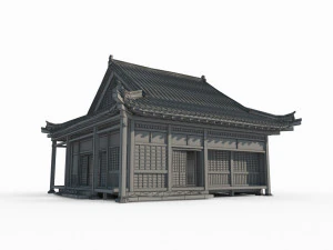 East Asian Ancient Architecture Grocery 3D Model