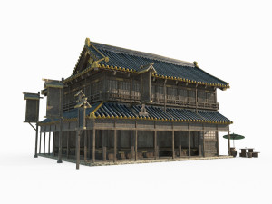 East Asian ancient city architecture restaurant 3Dモデル