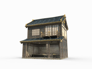 East Asian ancient city houses 3D Model