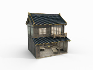 East Asian ancient city houses 3D Model