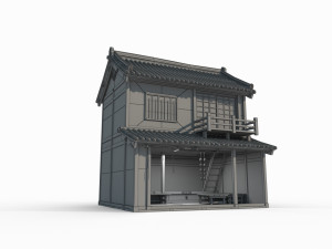 East Asian ancient city houses 3D Model