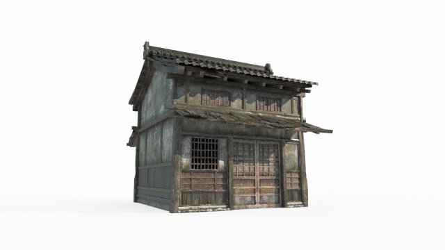 Ancient Asian architecture tiled houses 3D Модель .c4d .max .obj .3ds .fbx .stl .blend 