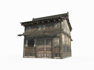 Ancient Asian architecture tiled houses 3D Модель