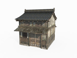 Ancient Asian architecture tiled houses 3D Модель