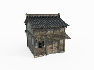 Ancient Asian architecture tiled houses 3D Модель