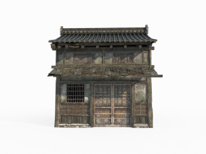 Ancient Asian architecture tiled houses 3D Модель