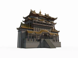 Istana Tao kuno di Asia Timur Model 3D