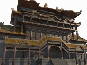 Ancient Taoist palaces in East Asia 3D Model
