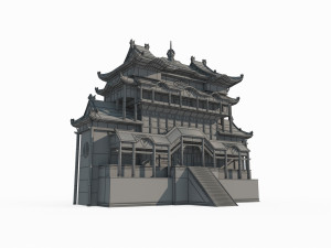 Ancient Taoist palaces in East Asia 3D Model