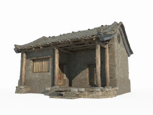 东亚古建筑青砖房 3D 模型
