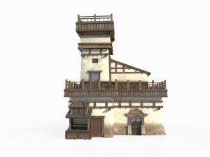 East Asian ancient architecture Desert Inn 3D मॉडल