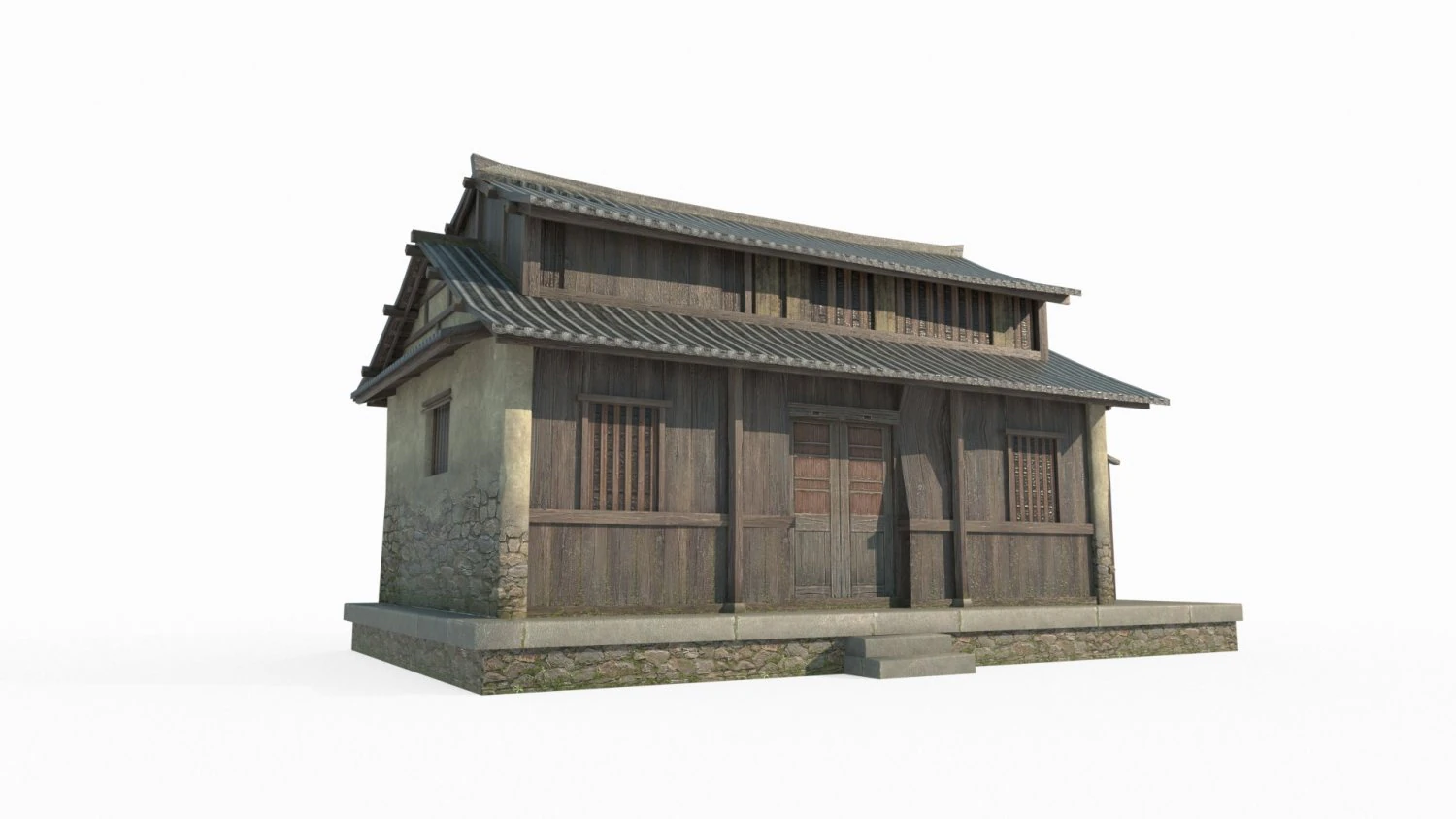 Східної Азії стародавні будівлі сільських будинків 3D Модель .c4d .max .obj .3ds .fbx .stl .blend 