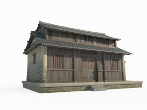 East Asian ancient building rural houses Modèle 3D