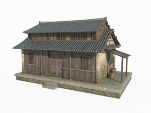 East Asian ancient building rural houses 3D 모델