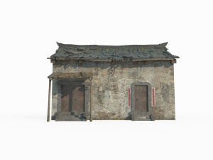 East Asian ancient building single room tiled house 3D Modell