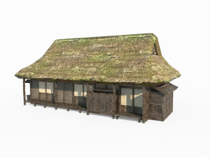 East Asian ancient building big thatched hut 3D Model