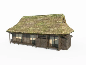 East Asian ancient building big thatched hut 3D Model