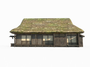 East Asian ancient building big thatched hut 3D Model