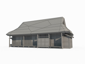 East Asian ancient building big thatched hut 3D Model